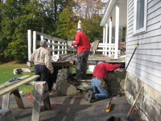 Replacing a set of stairs to the main entrance to a house on Brooklyn Street.