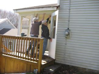 porch handrail installation